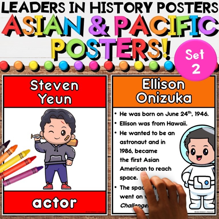 Asian American & Pacific Islanders Posters or Coloring Pages with Quotes & Facts