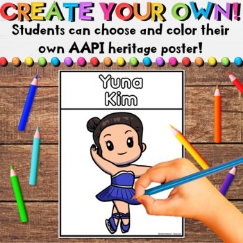 Asian American & Pacific Islanders Posters or Coloring Pages with Quotes & Facts, image 4