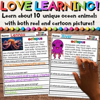 Ocean Animals Nonfiction Close Reading Comprehension Passages Worksheets, image 2