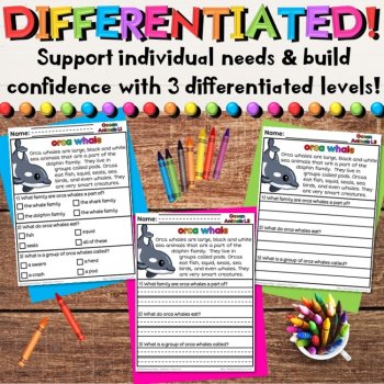 Ocean Animals Nonfiction Close Reading Comprehension Passages Worksheets, image 3