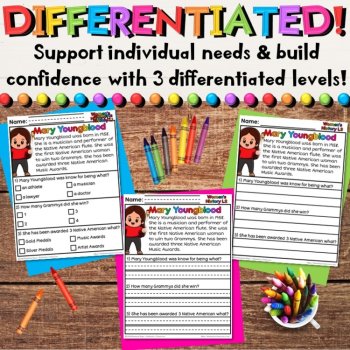 Women's History Reading Comprehension Differentiated Worksheet Activities Set 2, image 3