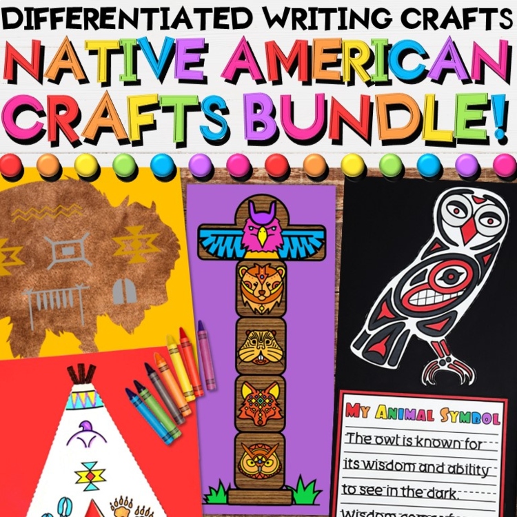 Native American Heritage Month Writing Crafts Bundle with Art Project Activities
