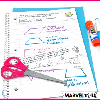 NO PREP Math Journal Prompts for 3rd Grade Geometry TEKS 3.6A 3.6B 3.6E, image 2