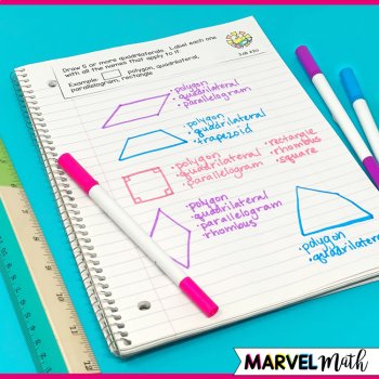 NO PREP Math Journal Prompts for 3rd Grade Geometry TEKS 3.6A 3.6B 3.6E, image 3