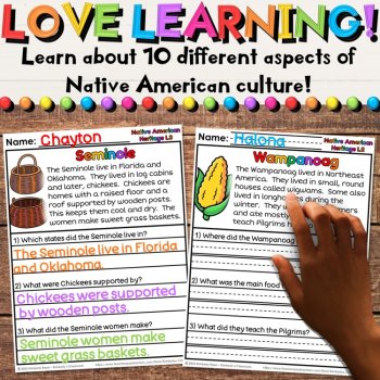 Native American & Indigenous Cultures Reading Comprehension Passages & Questions, image 2