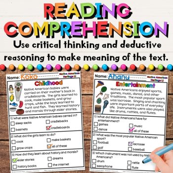 Native American & Indigenous Cultures Reading Comprehension Passages & Questions, image 4