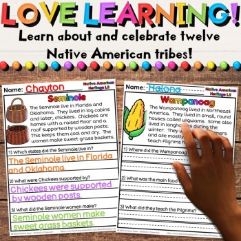 Native American Tribes Reading Comprehension Passages & Activities, image 2