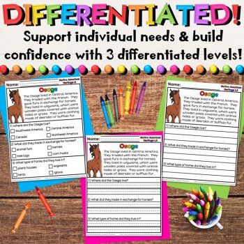 Native American Tribes Reading Comprehension Passages & Activities, image 3