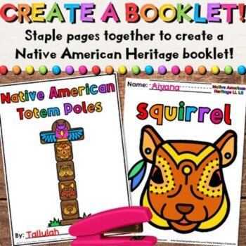 Native American Totem Pole Indigenous Coloring Pages and Writing Activities, image 4