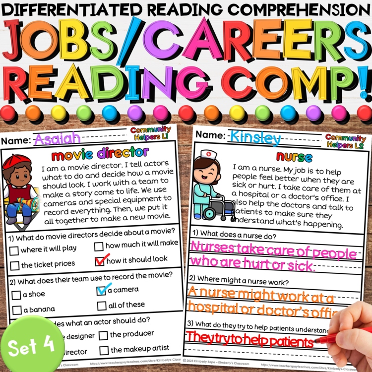 Community Helpers Reading Comprehension Passages - Set 4: for Social Studies