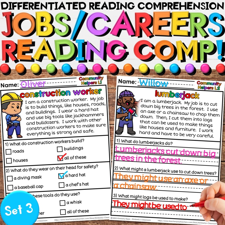 Community Helpers Reading Comprehension Passages - Set 3: for Social Studies