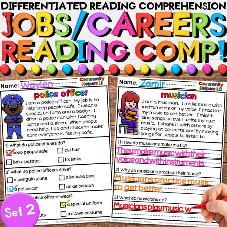 Community Helpers Reading Comprehension Passages - Set 2: for Social Studies