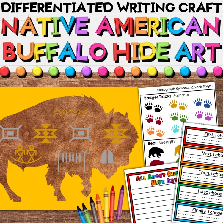Native American Heritage Writing Craft Activities | Buffalo Hide Art Projects
