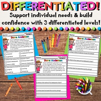 Native American Leaders Reading Comprehension Passages | Indigenous Activities, image 3