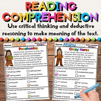 Native American Leaders Reading Comprehension Passages | Indigenous Activities, image 4
