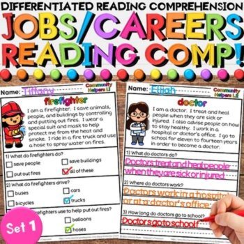 Community Helpers Reading Comprehension Bundle for Learning Jobs & Careers, image 2