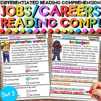 Community Helpers Reading Comprehension Bundle for Learning Jobs & Careers, image 4