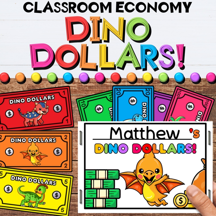 Dino Dollars - Printable Dinosaur Money & Coins for a Classroom Economy