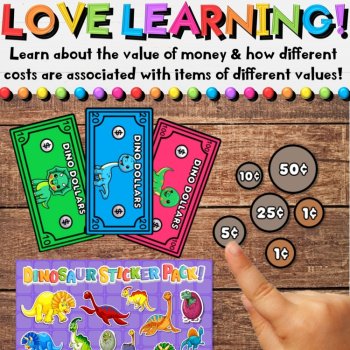 Dino Dollars - Printable Dinosaur Money & Coins for a Classroom Economy, image 2