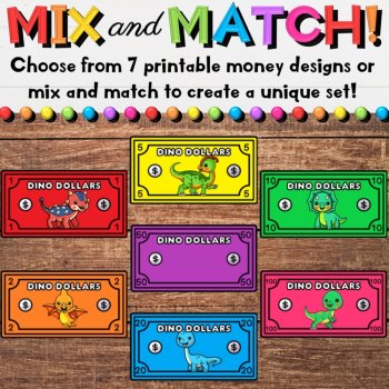 Dino Dollars - Printable Dinosaur Money & Coins for a Classroom Economy, image 4