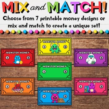 Monster Money - Printable Money & Coins for Creating a Classroom Economy, image 4