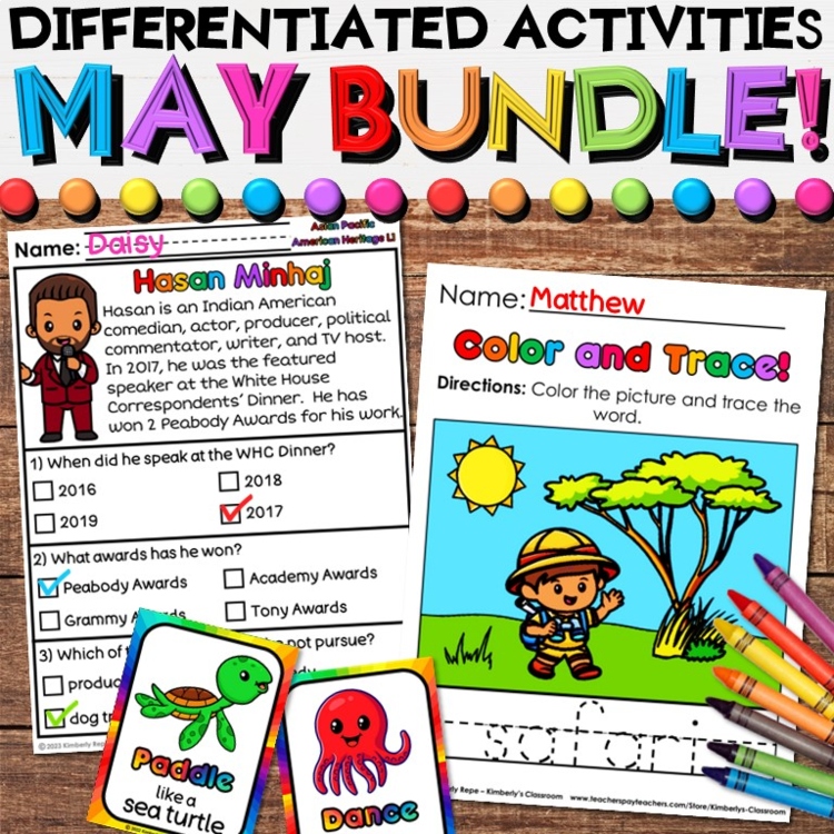 May Activities Bundle - End of Year, Summer, Asian Pacific, Cinco de Mayo