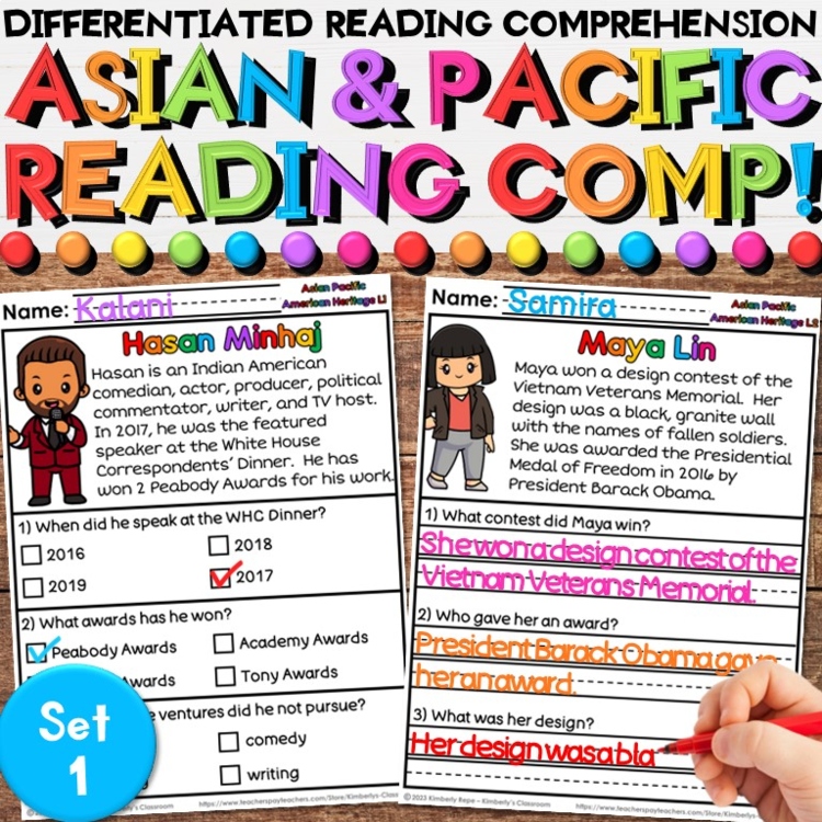Asian American & Pacific Islander Heritage Reading Comprehension Passages Set 1