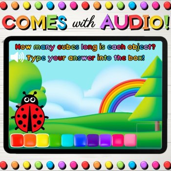 Non-Standard Measurement Math Spring Boom Cards™ | Measuring Length with Cubes, image 2