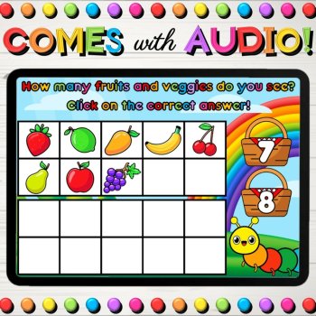 Counting Ten Frames to 20 Math Spring Boom Cards™ Hungry Caterpillar Theme, image 2