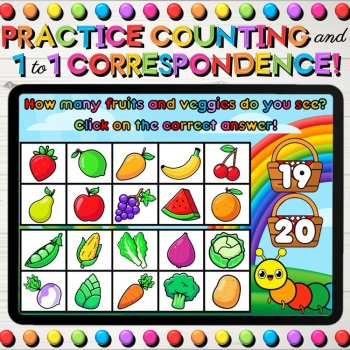 Counting Ten Frames to 20 Math Spring Boom Cards™ Hungry Caterpillar Theme, image 3