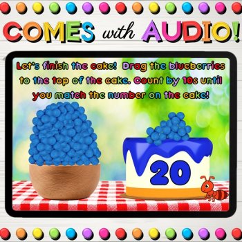 Skip Counting by 10s to 300 Spring Math Boom Cards™ for 1st Grade & 2nd Grade, image 2