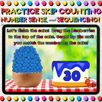 Skip Counting by 10s to 300 Spring Math Boom Cards™ for 1st Grade & 2nd Grade, image 3