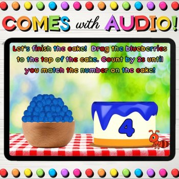 Skip Counting by 2s to 60 Spring Math Boom Cards™ for Learning Even Numbers, image 2