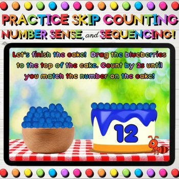 Skip Counting by 2s to 60 Spring Math Boom Cards™ for Learning Even Numbers, image 3