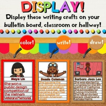 Women's History Writing Crafts with Differentiated Coloring & Drawing Activities, image 2