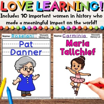 Women's History Coloring Pages with Diverse Historical Figure Writing Activities, image 2