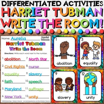 Black History Write the Room Growing Bundle with Movement & Writing Activities, image 3