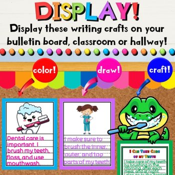 Dental Health Writing Crafts with Coloring, Drawing & Sequencing Activities, image 2