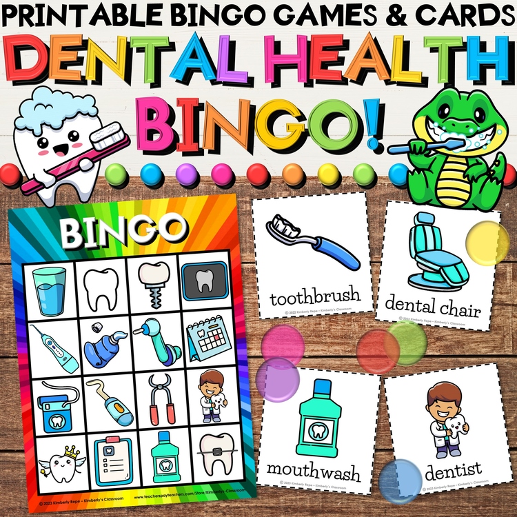 Dental Health Bingo Activities for Learning Related Vocabulary & Concepts