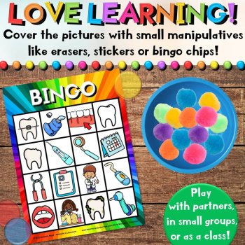 Dental Health Bingo Activities for Learning Related Vocabulary & Concepts, image 2