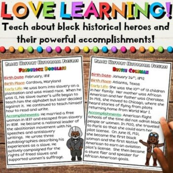 Black History Month Biography Sheets and Historical Leaders Fact Posters FREEBIE, image 2