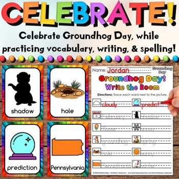 Groundhog Day Write the Room Vocabulary Activities for February Literacy Centers, image 2