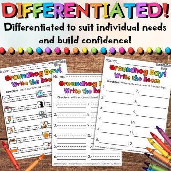 Groundhog Day Write the Room Vocabulary Activities for February Literacy Centers, image 4