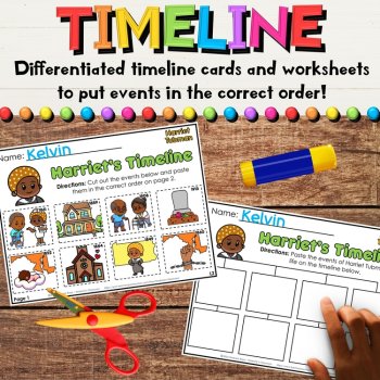 Harriet Tubman Early Readers, Reading Comprehension & Timeline Activities, image 4