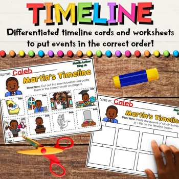 Martin Luther King Jr Early Readers, Reading Comprehension & Timeline Activities, image 4