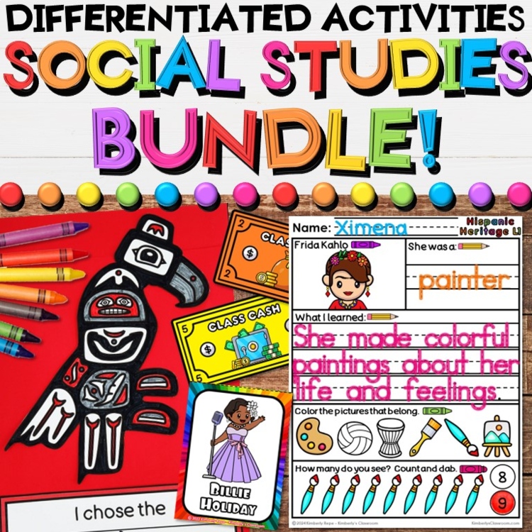 Year-Long Social Studies Activities Growing Bundle for Elementary Students