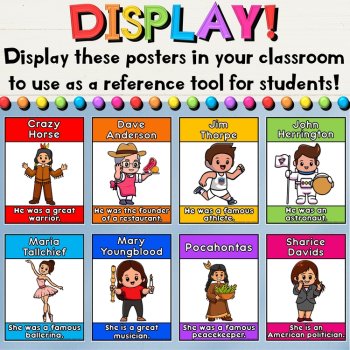 Native American Heritage Posters - Historical Figures Bulletin Board Decorations, image 3