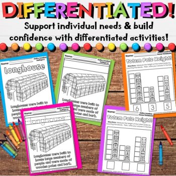 Native American Homes Worksheet Activities, Emergent Reader & Coloring Booklet, image 3