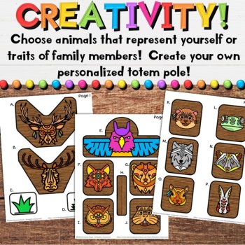 Native American Heritage Totem Pole Crafts & Indigenous Writing Activities, image 3