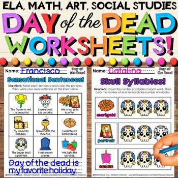 Day of the Dead Growing Activities Bundle | Math, Literacy, Social Studies, Art, image 4